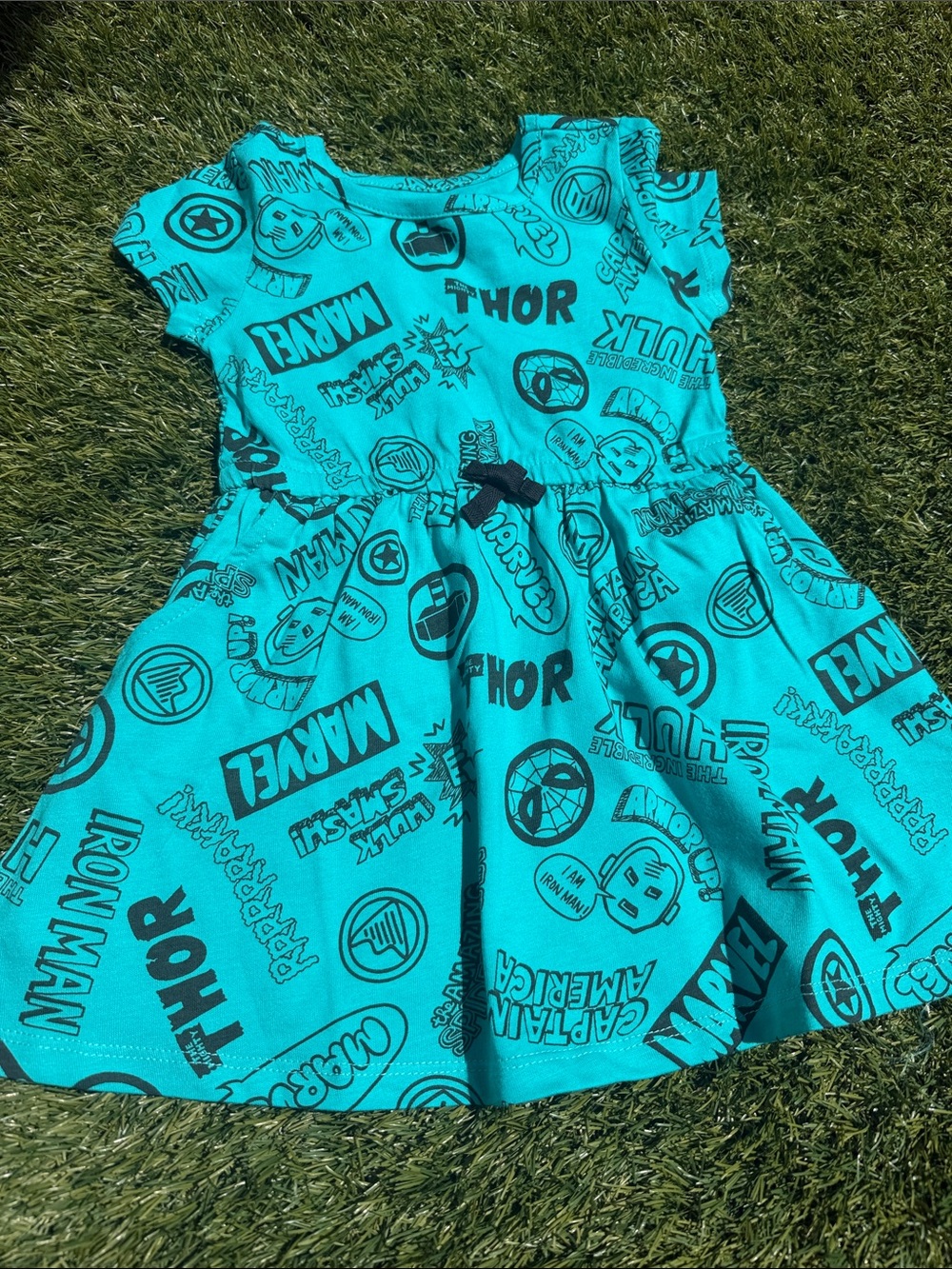 Marvel Turquoise and red Graphic Skater Dress size 3T (set of 2)
